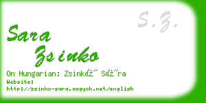 sara zsinko business card